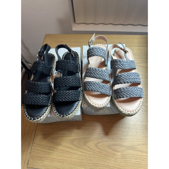 Chase & Chloe Women's Woven Strap Platform Sandals Lot of 2  Black & Gray Size 9 - Picture 5 of 15